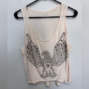 GUESS Studded Eagle Tank Cream Women’s S